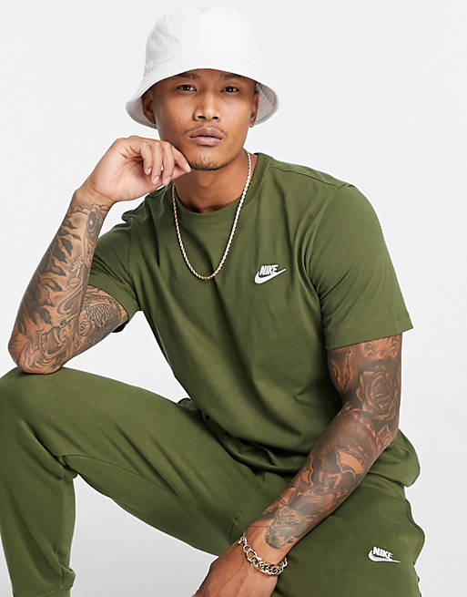 Nike Club Logo Core T Shirt Tee In Khaki