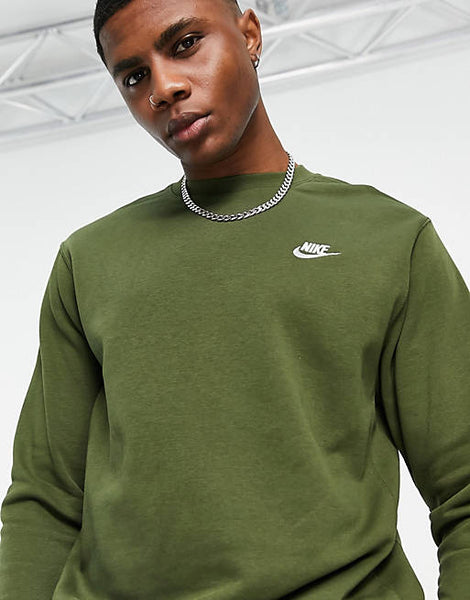 Khaki on sale nike sweatshirt