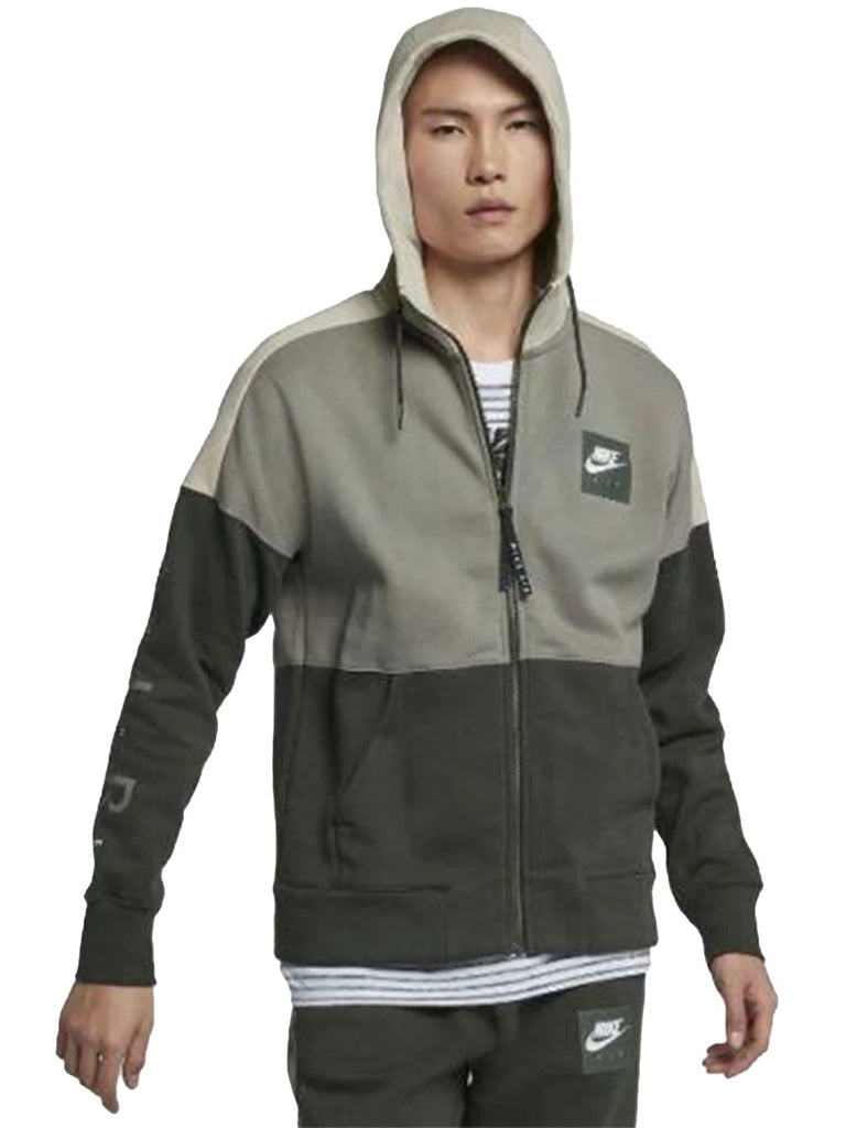 Nike Air Men's Fleece Hoodie Joggers Sweatpants Hoody Bottoms Green tracksuit set