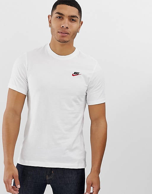 Nike Core Logo Club T Shirt Tee In White – Famous Brands Clearance Outlet