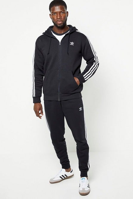 Adidas Originals Adicolour 3-Stripes Fleece Full Zip Hoodie Black