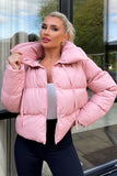 In The Style Billie Faiers Nude Short Cropped Puffer Jacket