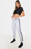 Pretty Little Thing Grey Tape Cuff Joggers