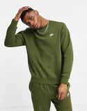 Nike Club Logo Core Crew Neck Sweatshirt In Khaki