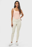 DP Women Petite Ivory Denim Jeans Mid Rise Soft Skinny Pant